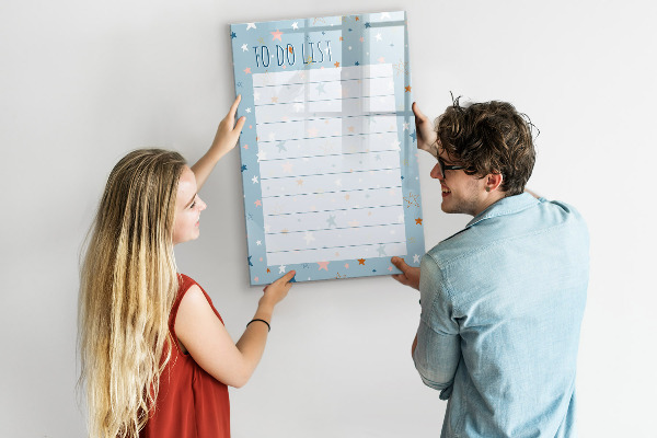 Magnettafel zum schreiben Aufgabenliste mit Platz für Fotos