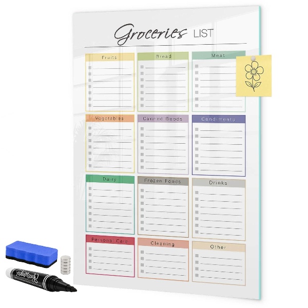 Schreib magnettafel Einkaufsliste mit Platz für Fotos