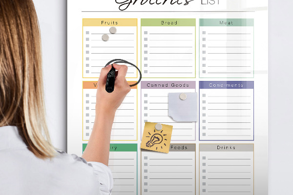 Schreib magnettafel Einkaufsliste mit Platz für Fotos