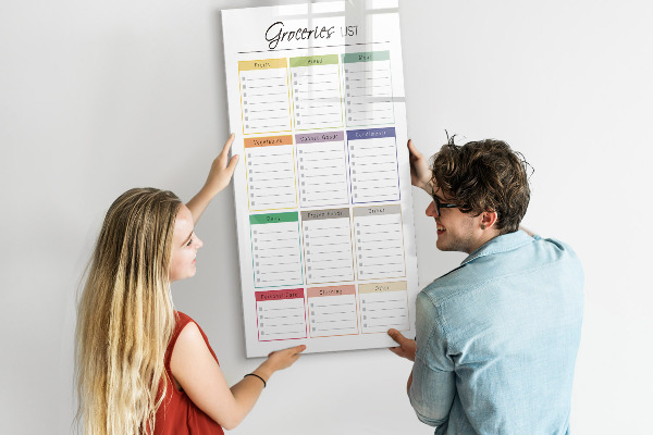 Schreib magnettafel Einkaufsliste mit Platz für Fotos