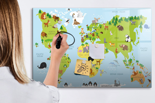 Schreib magnettafel Interaktive Karte mit Fotos und Notizen