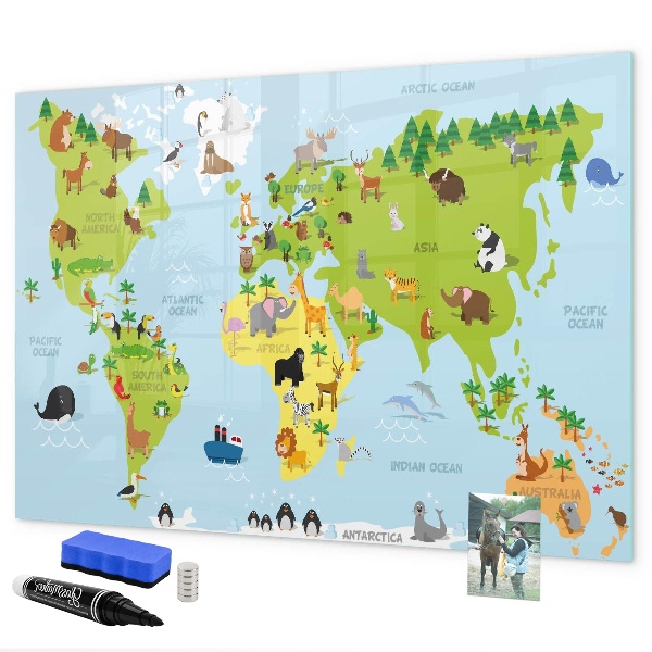 Schreib magnettafel Interaktive Karte mit Fotos und Notizen
