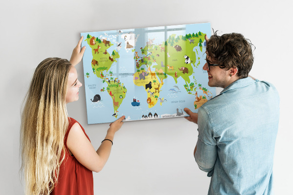 Schreib magnettafel Interaktive Karte mit Fotos und Notizen