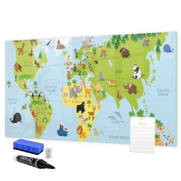 Schreib magnettafel Interaktive Karte mit Fotos und Notizen