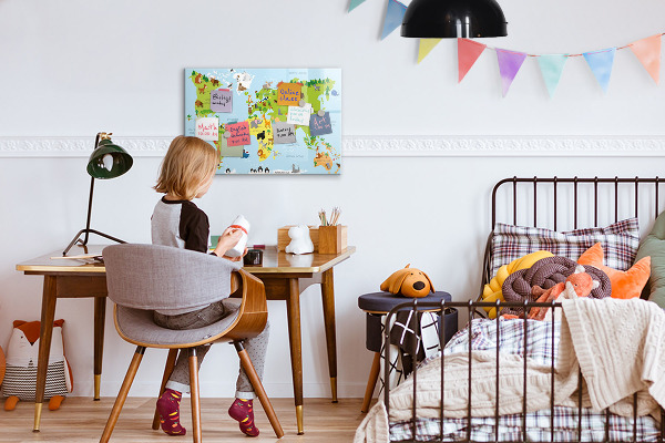 Schreib magnettafel Interaktive Karte mit Fotos und Notizen