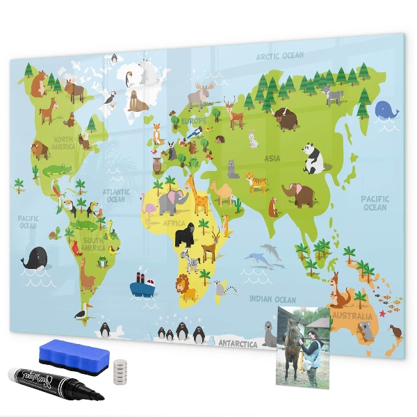 Schreib magnettafel Interaktive Karte mit Fotos und Notizen