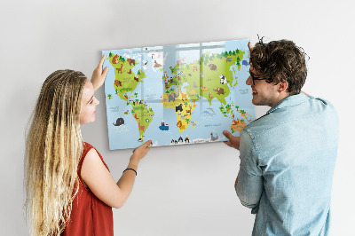 Schreib magnettafel Interaktive Karte mit Fotos und Notizen