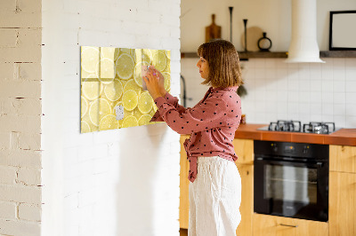 Magnettafel zum schreiben Zitronenmotiv mit Fotos und Accessoires