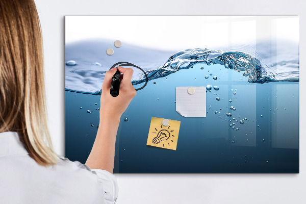 Magnettafel zum schreiben Wasserhintergrund mit Fotos und Accessoires