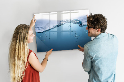 Magnettafel zum schreiben Wasserhintergrund mit Fotos und Accessoires