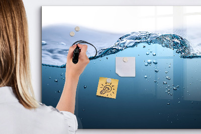Magnettafel zum schreiben Wasserhintergrund mit Fotos und Accessoires