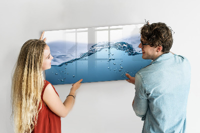 Magnettafel zum schreiben Wasserhintergrund mit Fotos und Accessoires