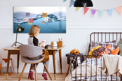 Magnettafel zum schreiben Wasserhintergrund mit Fotos und Accessoires