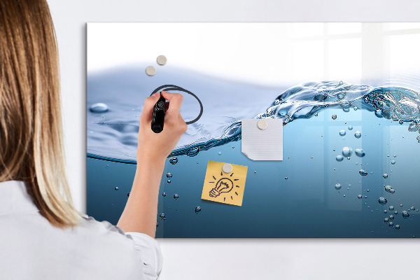 Magnettafel zum schreiben Wasserhintergrund mit Fotos und Accessoires