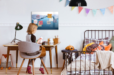 Magnettafel zum schreiben Wasserhintergrund mit Fotos und Accessoires