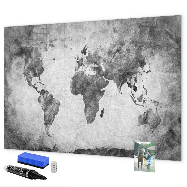 Schreib magnettafel Weltkarte mit persönlichen Fotos