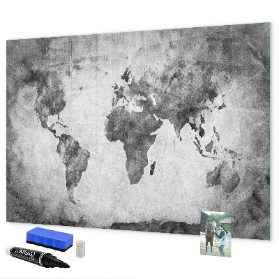 Schreib magnettafel Weltkarte mit persönlichen Fotos