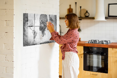 Schreib magnettafel Weltkarte mit persönlichen Fotos