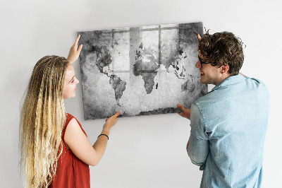 Schreib magnettafel Weltkarte mit persönlichen Fotos