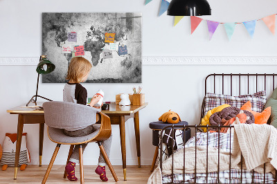 Schreib magnettafel Weltkarte mit persönlichen Fotos