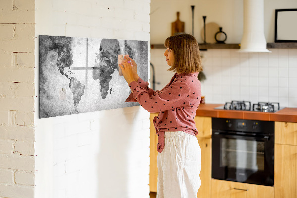 Schreib magnettafel Weltkarte mit persönlichen Fotos