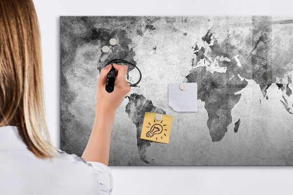 Schreib magnettafel Weltkarte mit persönlichen Fotos