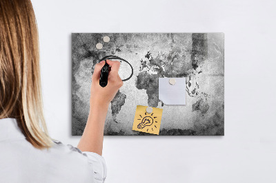 Schreib magnettafel Weltkarte mit persönlichen Fotos