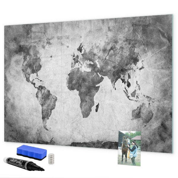 Schreib magnettafel Weltkarte mit persönlichen Fotos