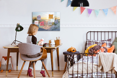 Schreib magnettafel Strand und Erinnerungen in Fotos