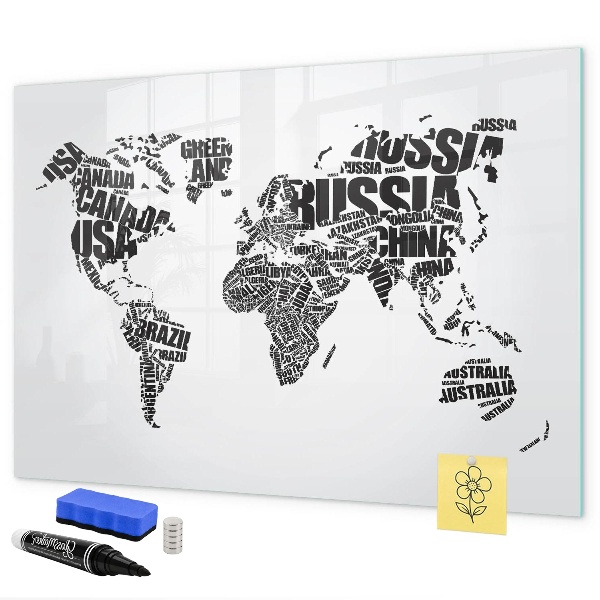 Magnettafel zum schreiben Eine Weltkarte mit persönlichen Erinnerungen