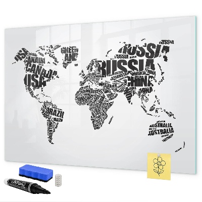Magnettafel zum schreiben Eine Weltkarte mit persönlichen Erinnerungen