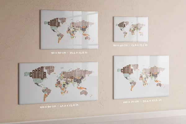 Magnettafel zum schreiben Weltkarte mit Fotostandorten