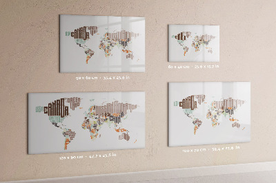 Magnettafel zum schreiben Weltkarte mit Fotostandorten