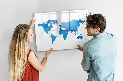 Schreib magnettafel Weltkarte mit Fotostandorten