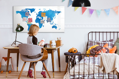 Schreib magnettafel Weltkarte mit Fotostandorten