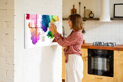 Magnettafel zum schreiben Bunte Wolken mit persönlichen Fotos