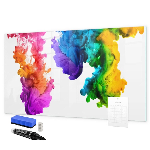 Magnettafel zum schreiben Bunte Wolken mit persönlichen Fotos