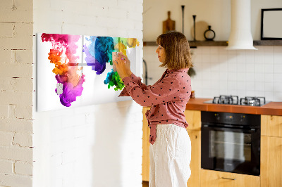 Magnettafel zum schreiben Bunte Wolken mit persönlichen Fotos