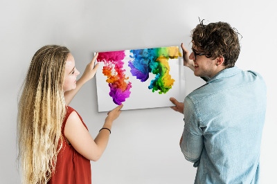 Magnettafel zum schreiben Bunte Wolken mit persönlichen Fotos