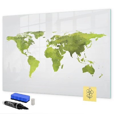 Magnettafel zum schreiben Weltkarte mit Fotostandorten
