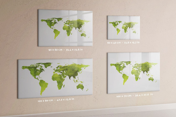 Magnettafel zum schreiben Weltkarte mit Fotostandorten