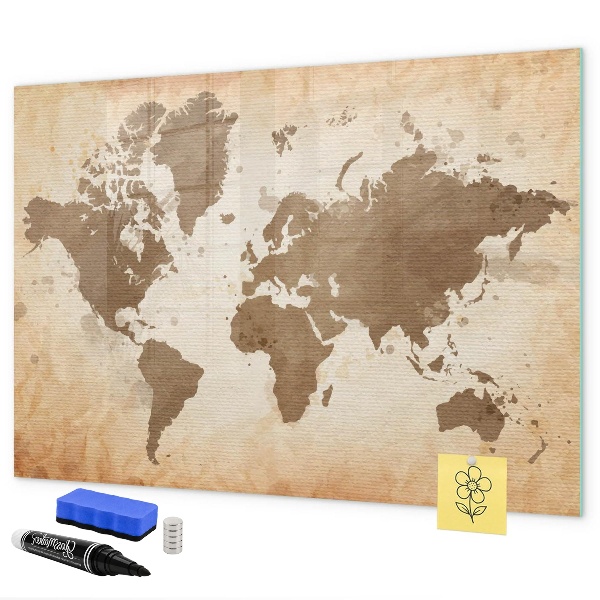 Schreib magnettafel Weltkarte mit Fotostandorten
