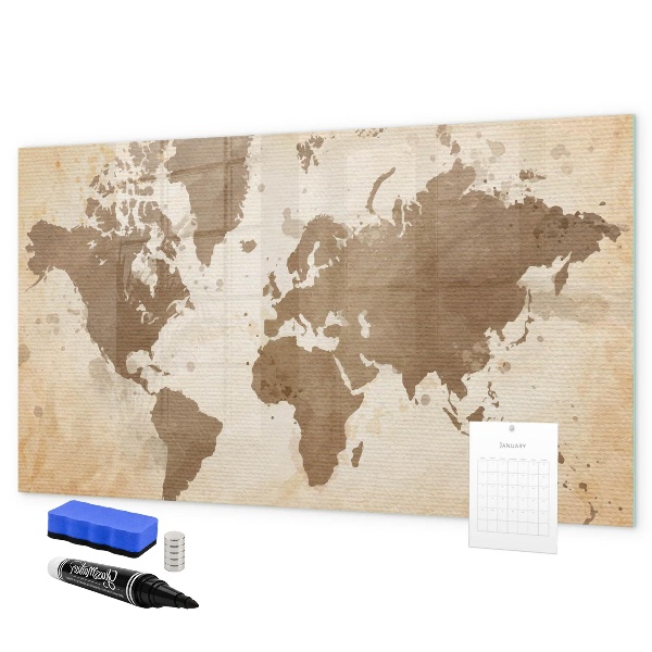 Schreib magnettafel Weltkarte mit Fotostandorten