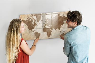Schreib magnettafel Weltkarte mit Fotostandorten