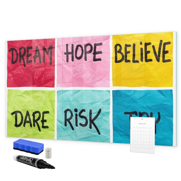 Schreib magnettafel Inspirierende Slogans für Taten und Träume