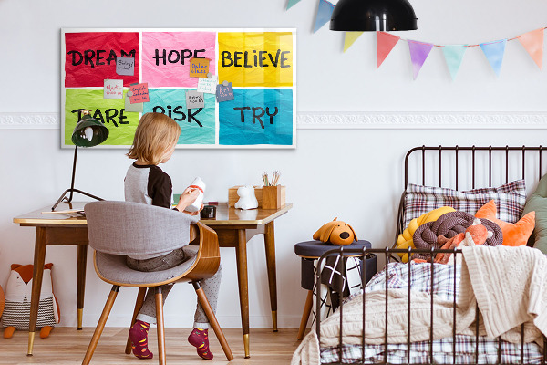 Schreib magnettafel Inspirierende Slogans für Taten und Träume