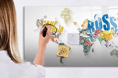 Schreib magnettafel Eine Weltkarte mit persönlichen Erinnerungen