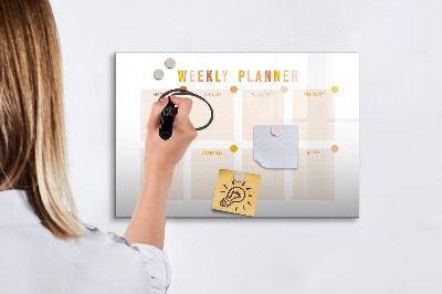 Magnettafel zum schreiben Wochenplaner mit Platz für Fotos