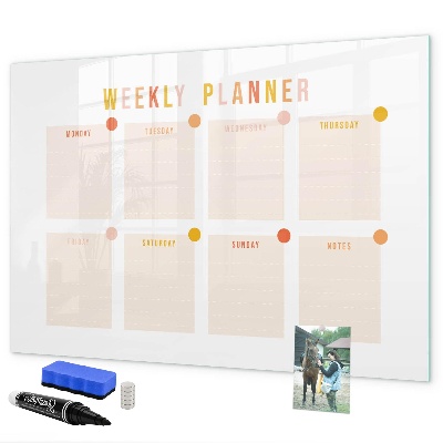 Magnettafel zum schreiben Wochenplaner mit Platz für Fotos