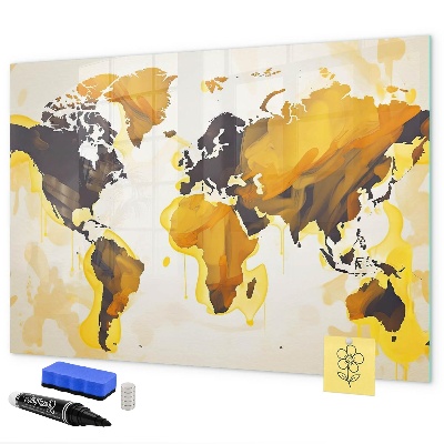Schreib magnettafel Weltkarte mit Fotostandorten